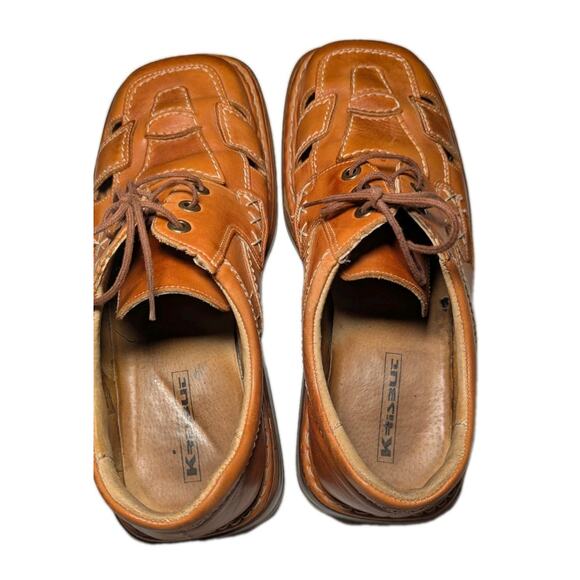 Vintage Krisbut Men\'s Leather Loafers Fishermen Style Lace Up